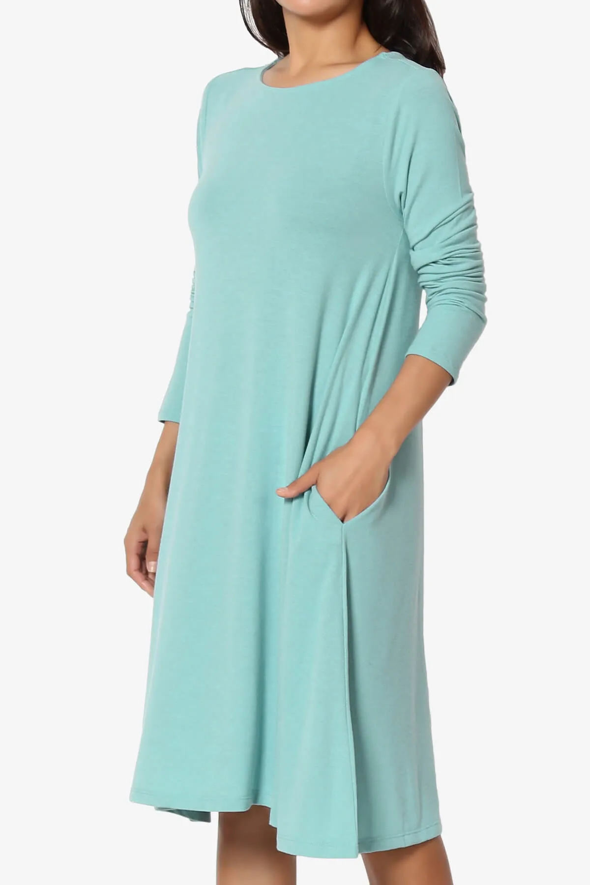 Allie Long Sleeve Jersey A-Line Dress PLUS