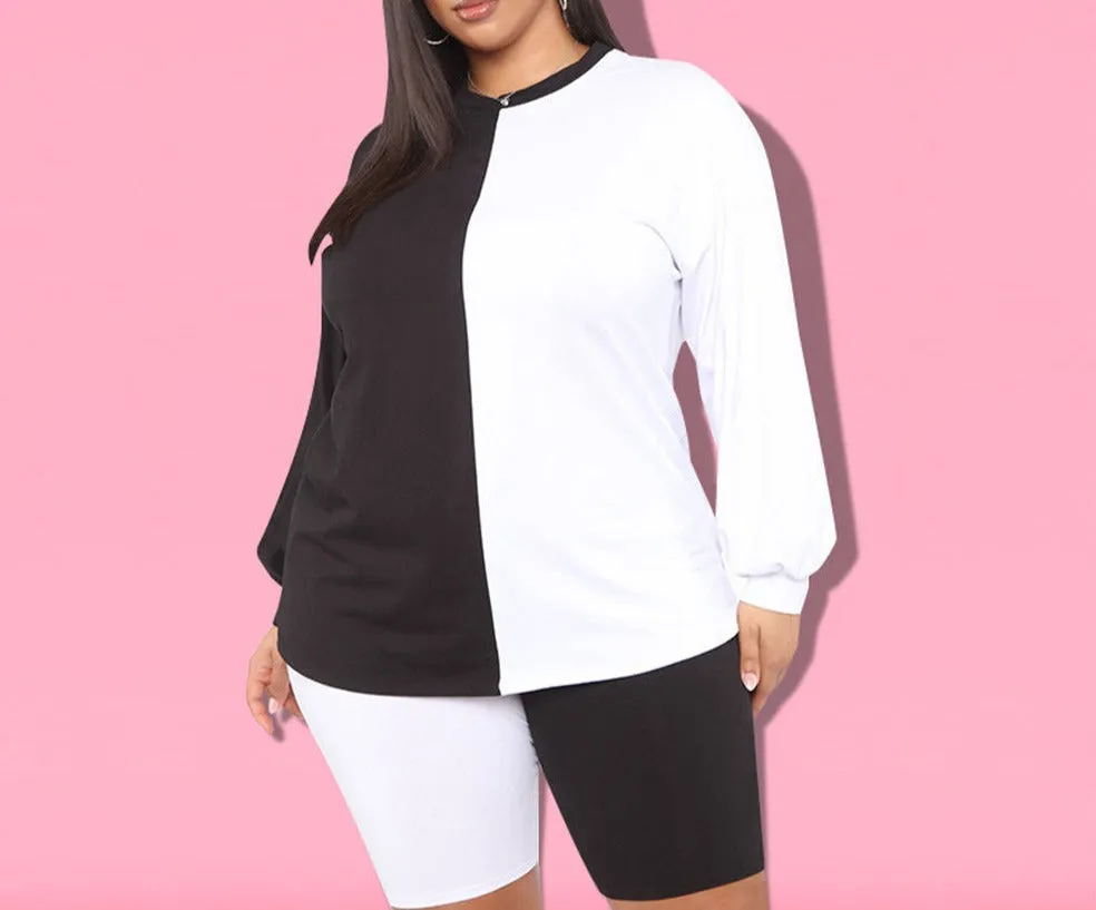 Black & White Contrast Mommy Daughter Set