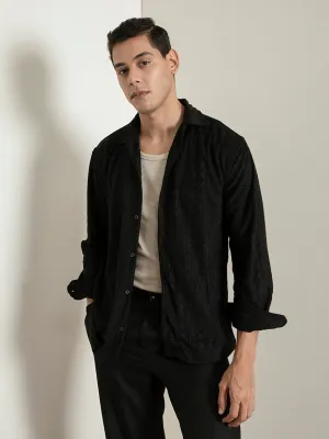 Black Self-Embroided Shirt