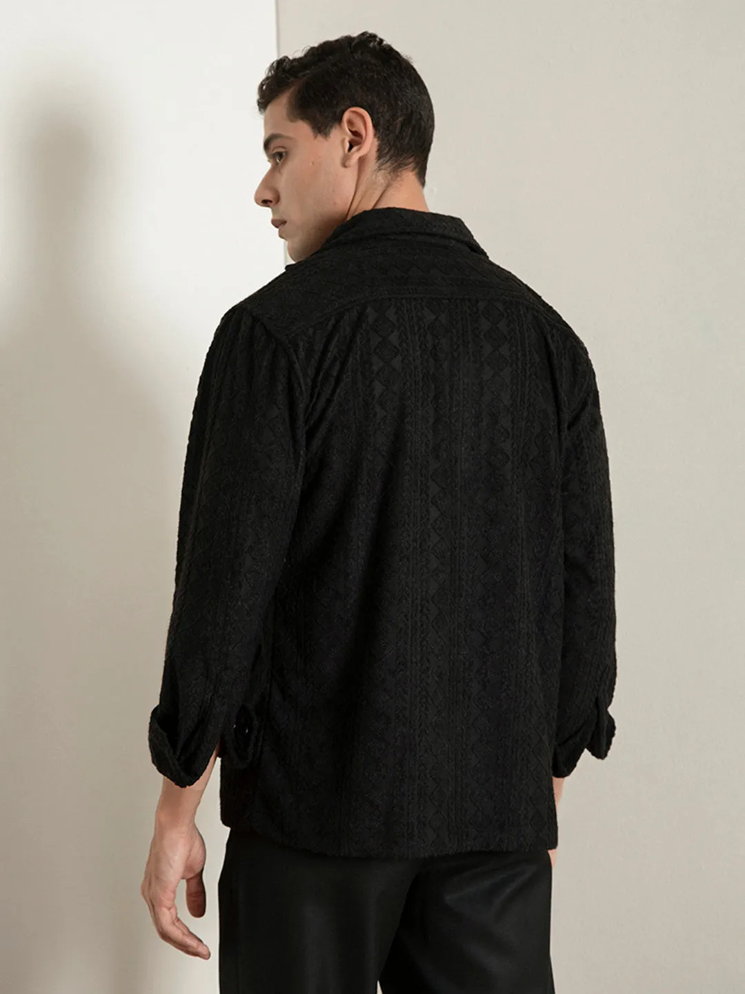 Black Self-Embroided Shirt