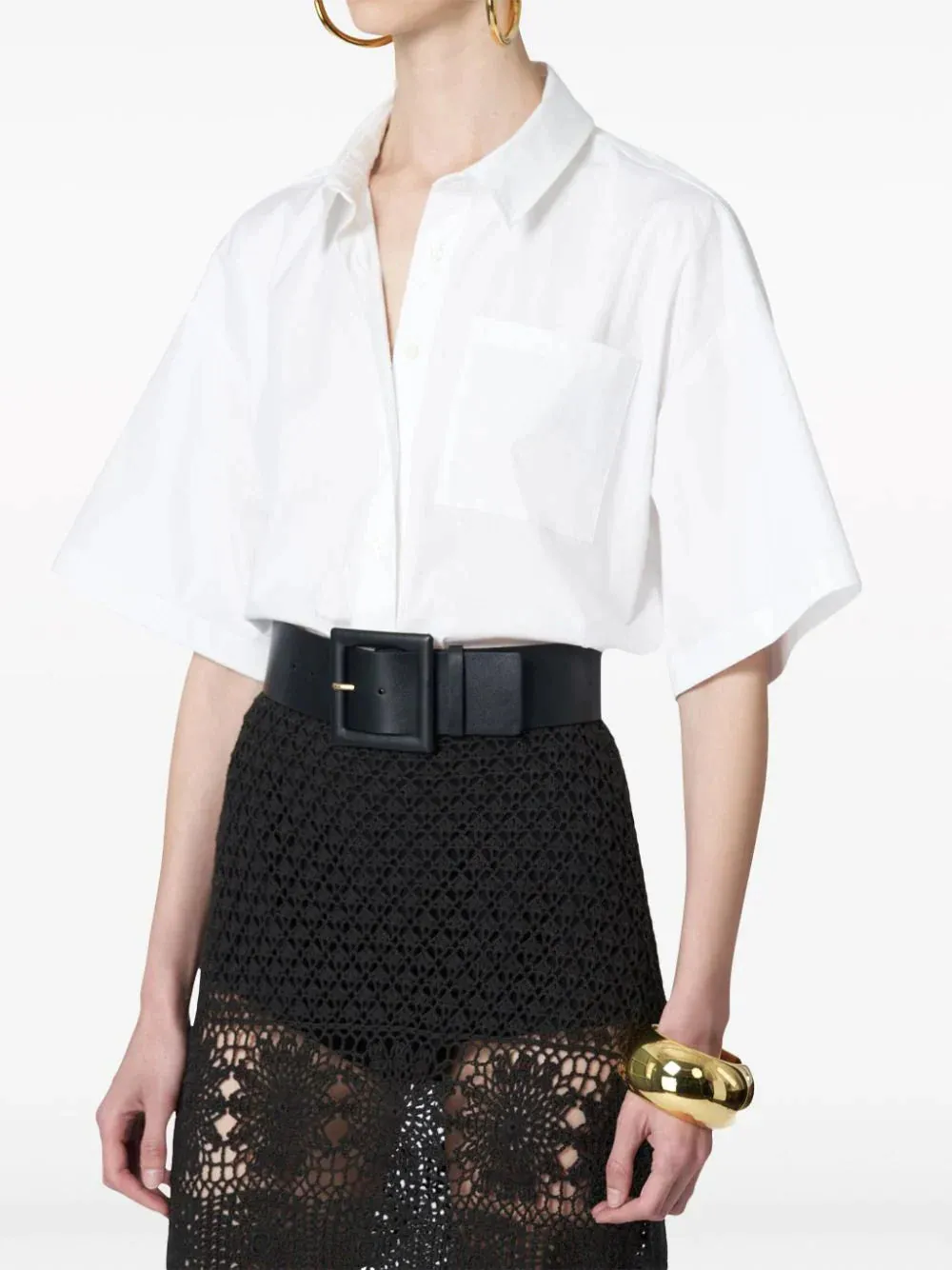 Button Down Top With Pocket