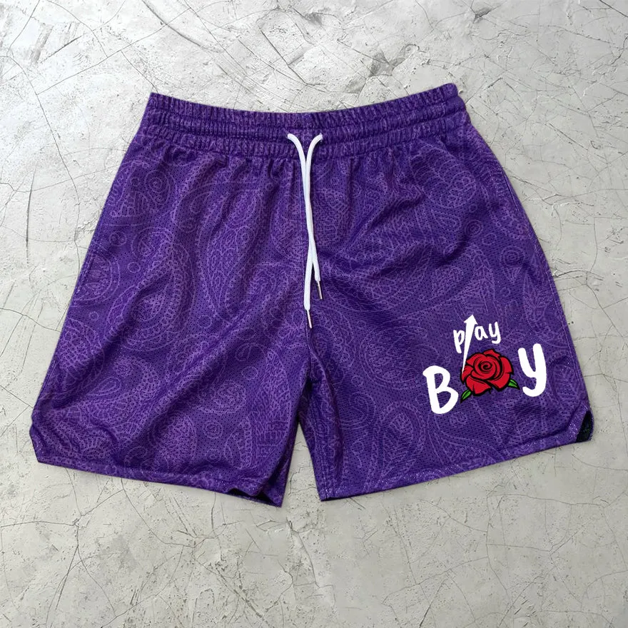 Cashew Blossom Casual Retro Personality Mesh Shorts