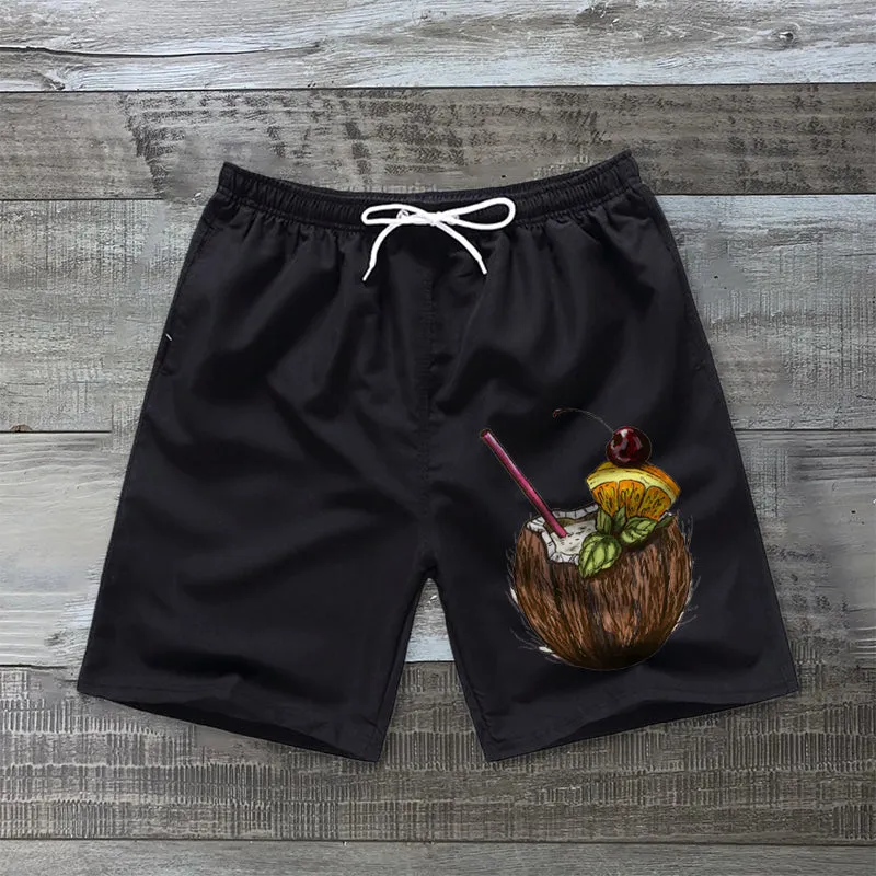 Casual coconut tree print fashion shorts