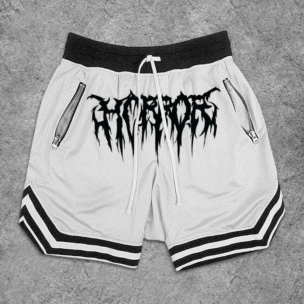 Casual Letter Print Basketball Shorts