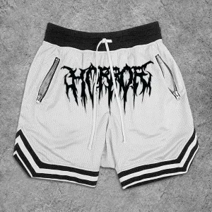 Casual Letter Print Basketball Shorts