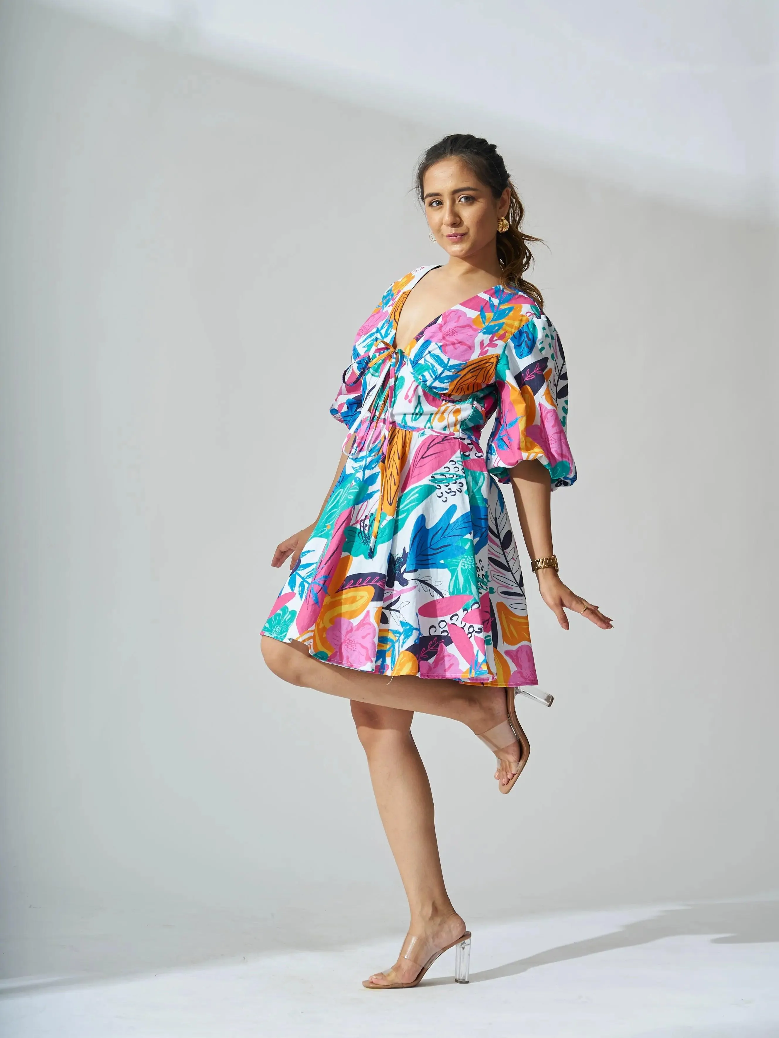 Coral Reef Linen Dress