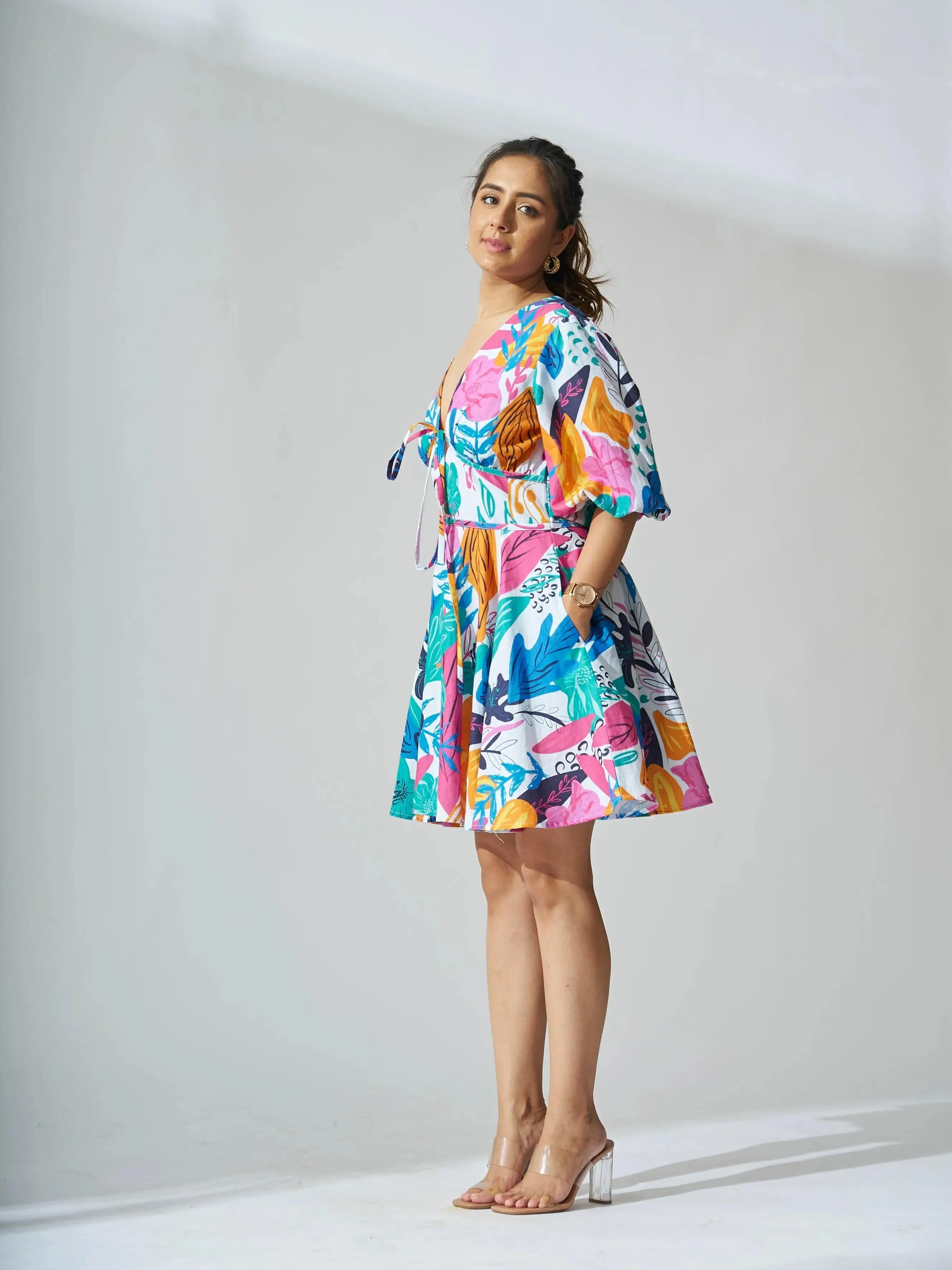 Coral Reef Linen Dress