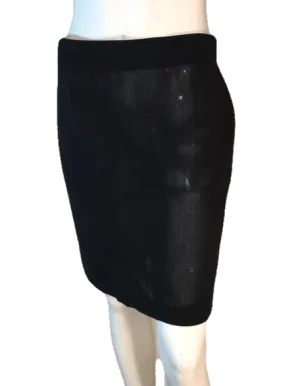 DKNY 70's Black Pin Striped Professional Skirt Size 8 SKU 000202