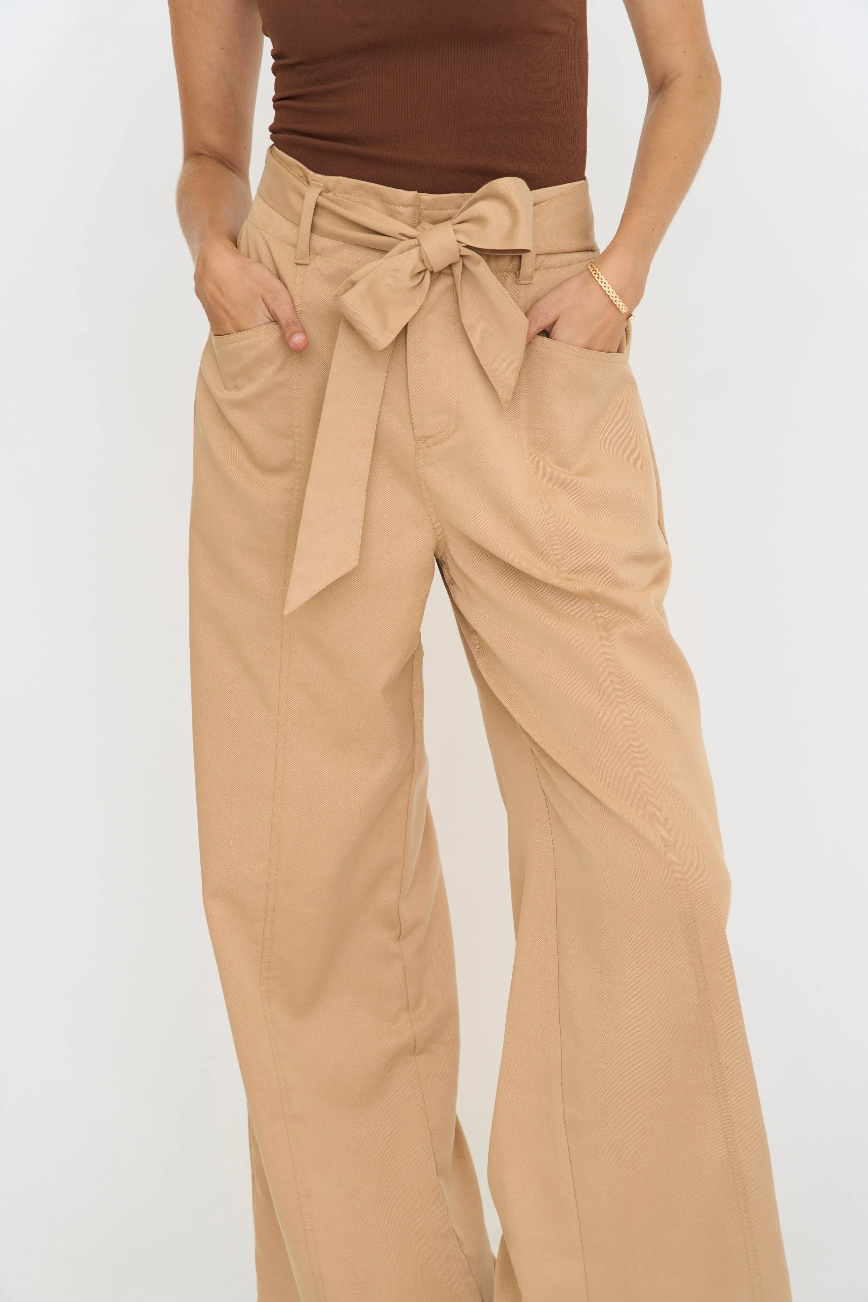 FOREIGN FARE PaperChic Pants - Desert Tan