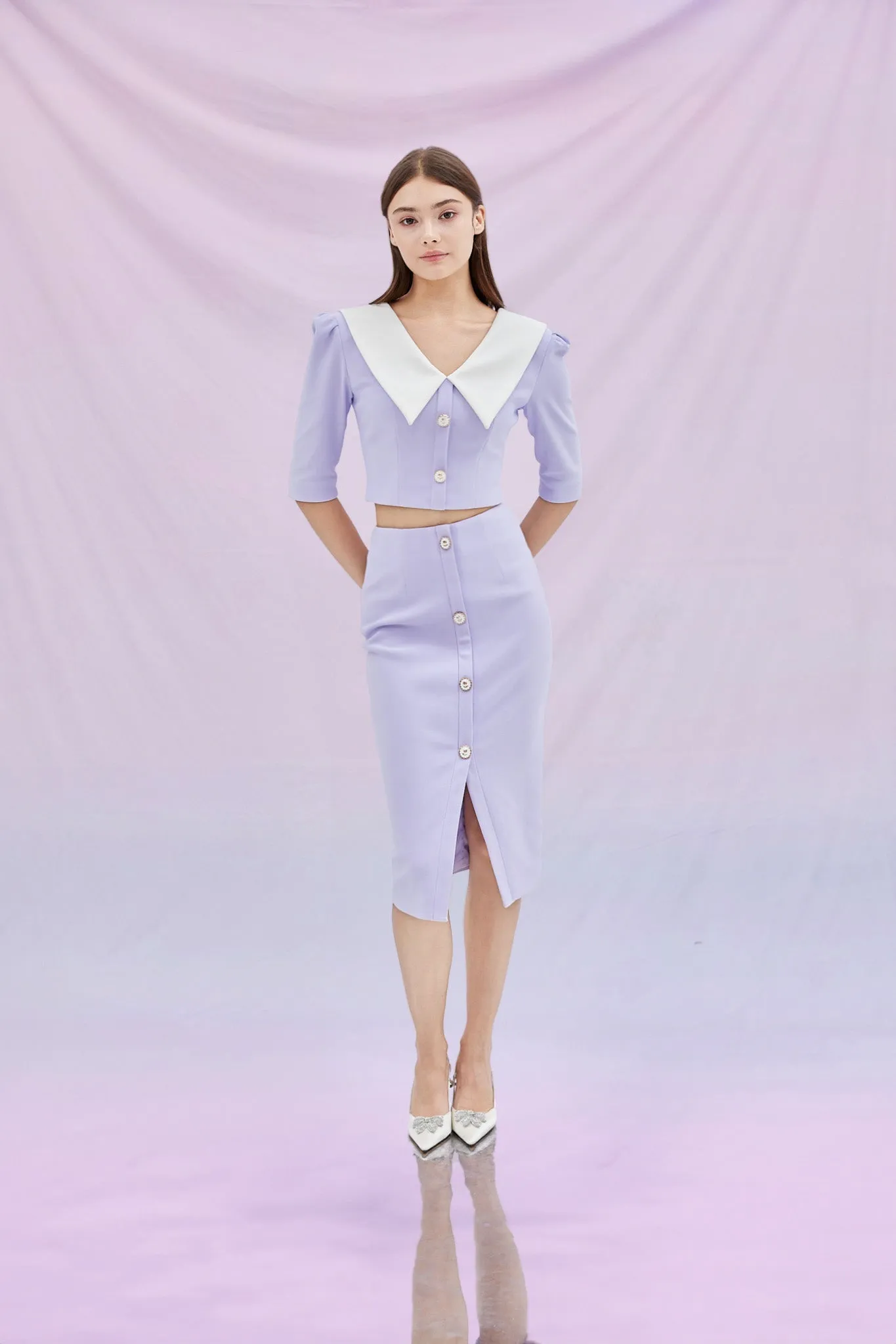 Gerilynn Lilac Pencil Skirt