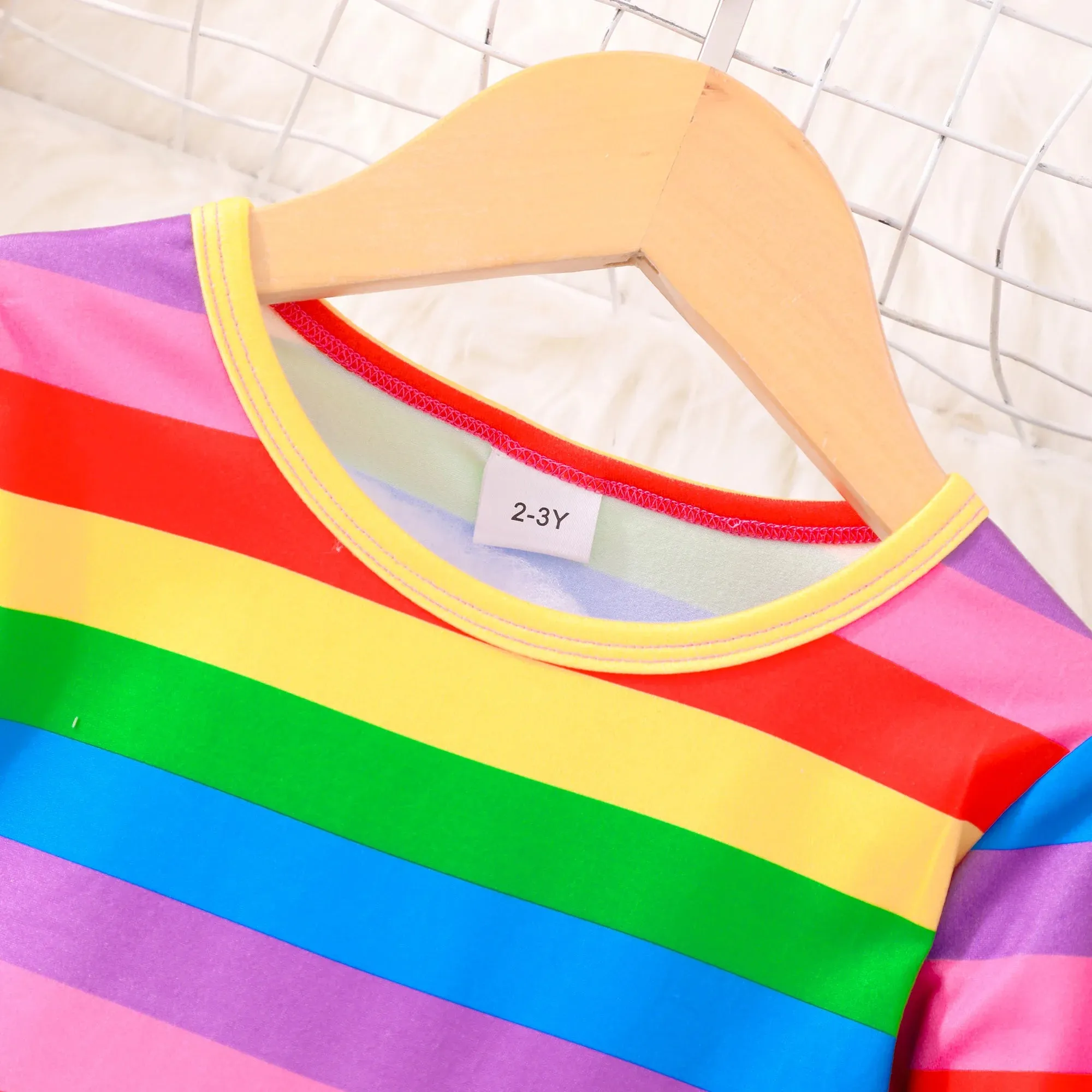 Girl Rainbow Summer Autumn Long Sleeve Festival Children Party Dresses
