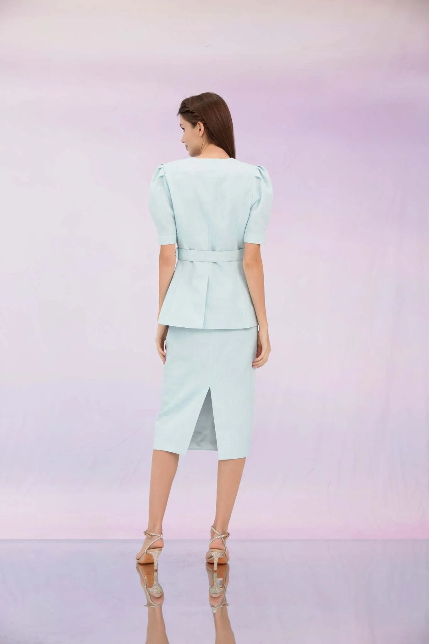 Gladis Mint Tweed Skirt