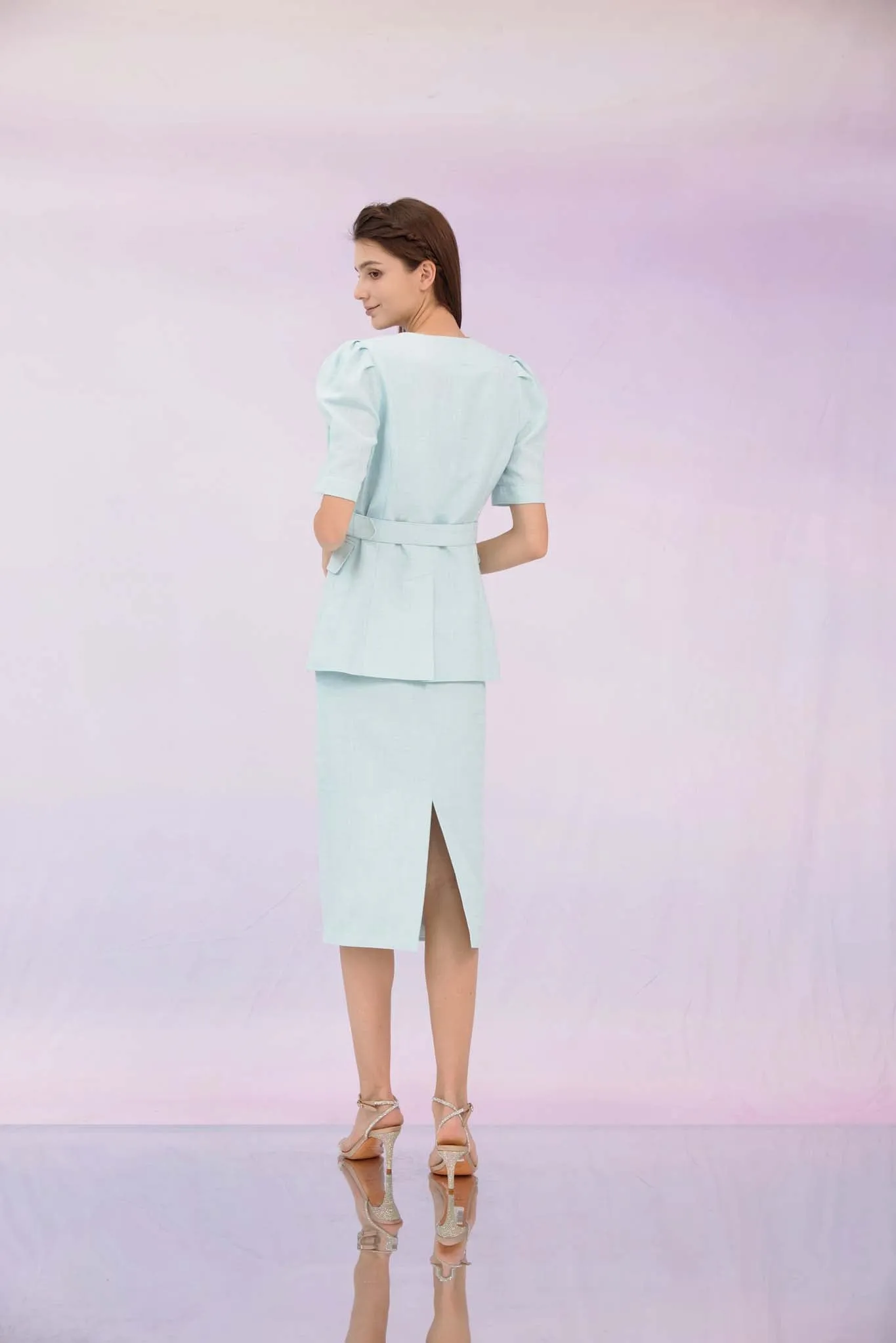 Gladis Mint Tweed Skirt