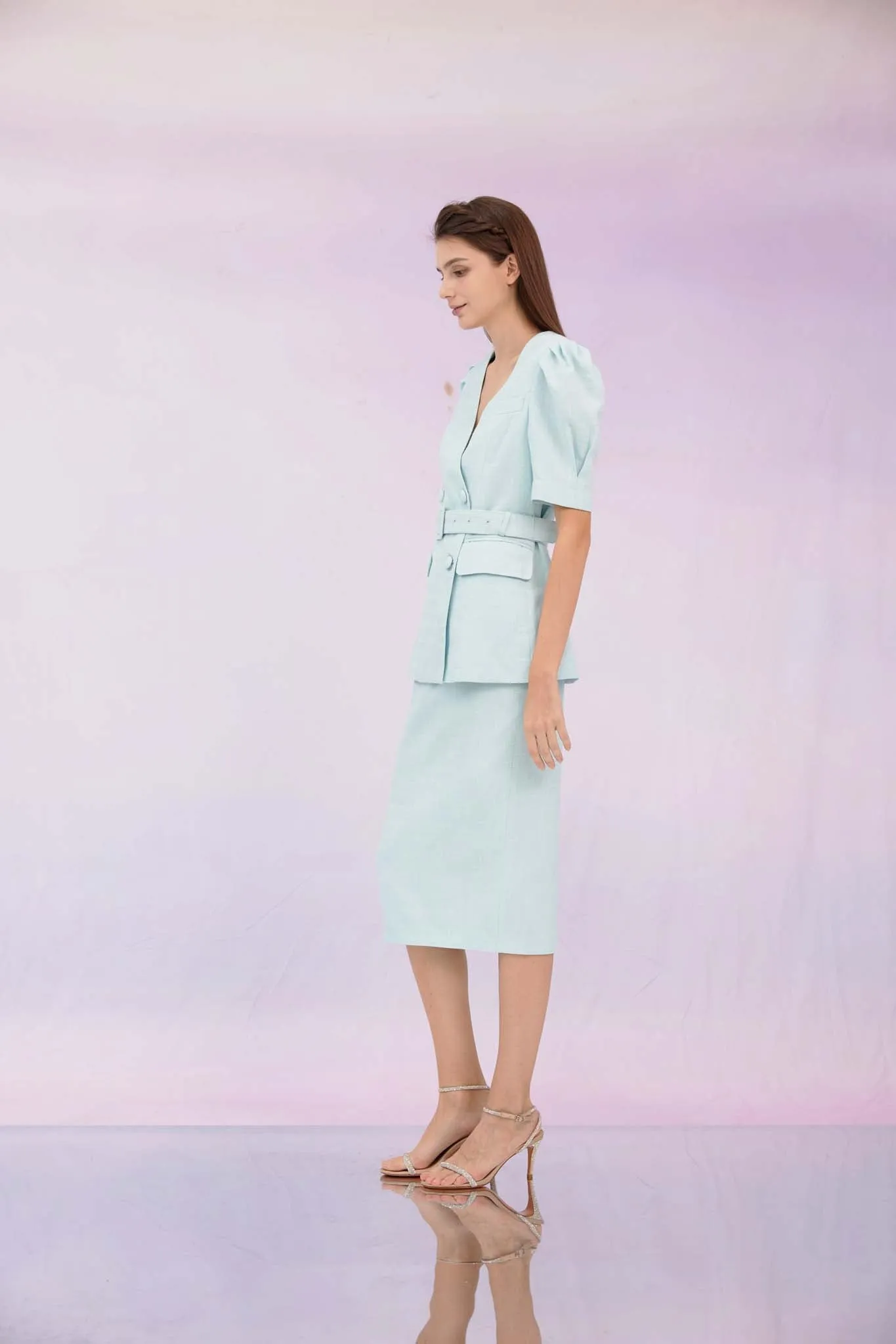 Gladis Mint Tweed Skirt