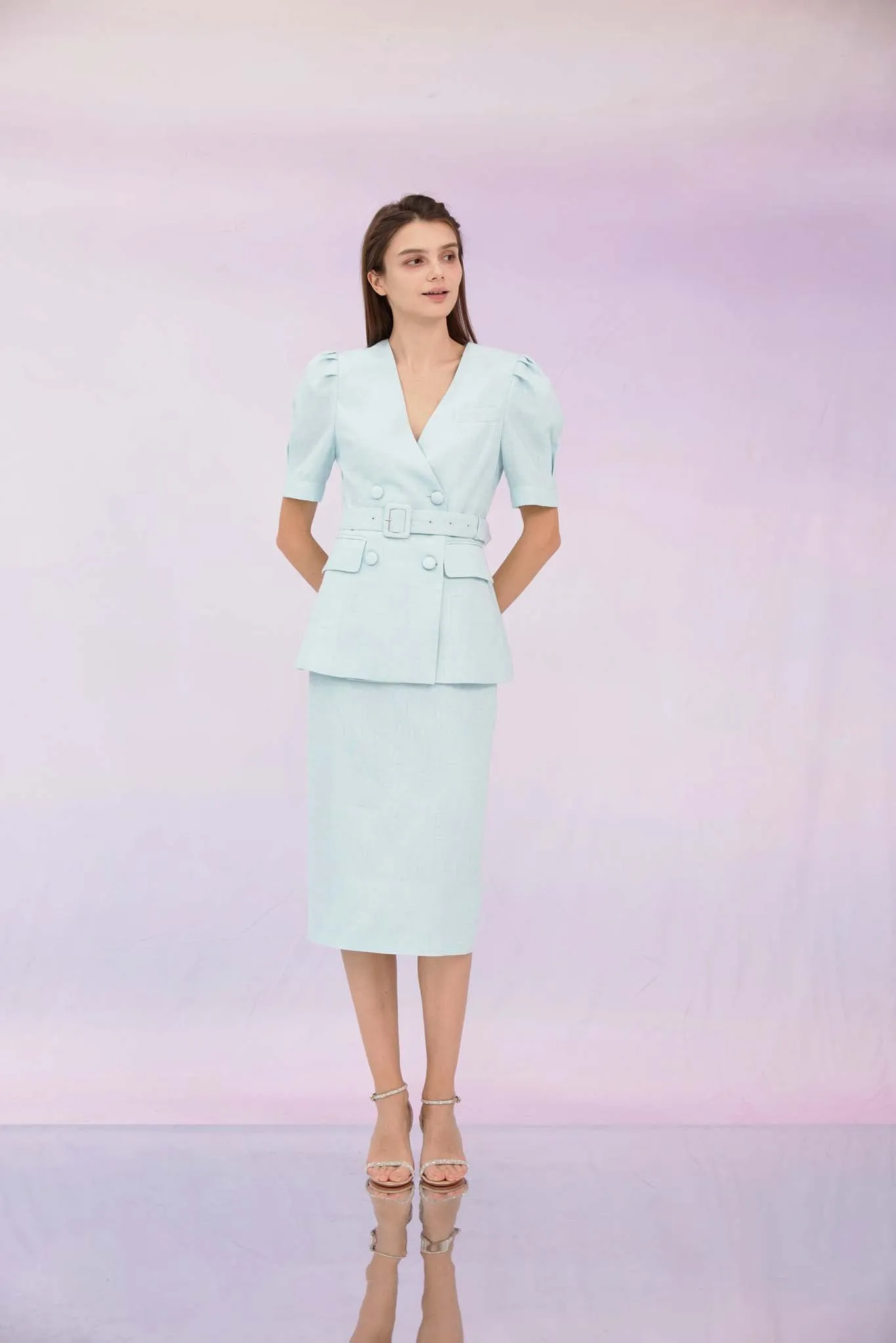 Gladis Mint Tweed Skirt