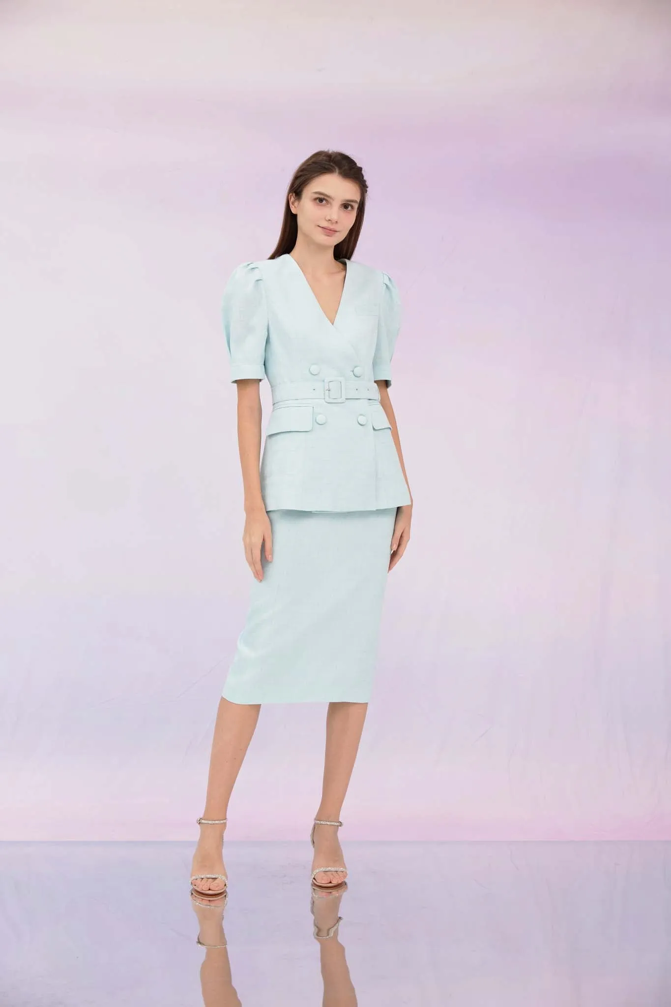 Gladis Mint Tweed Skirt
