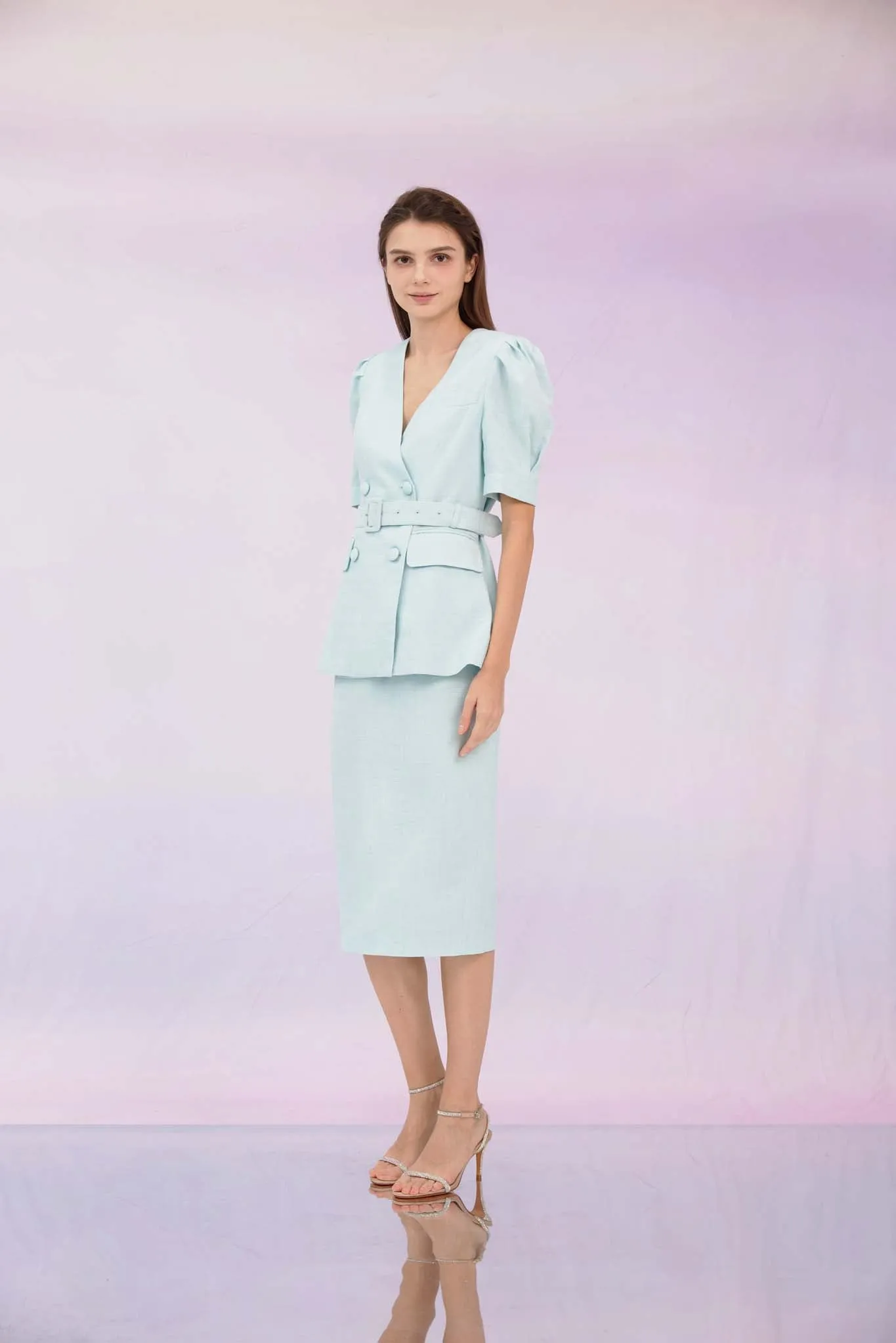 Gladis Mint Tweed Skirt
