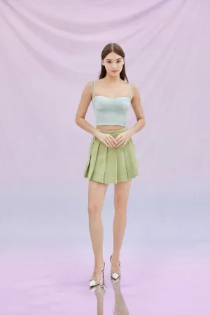 Gloribel Green Pleated Skirt