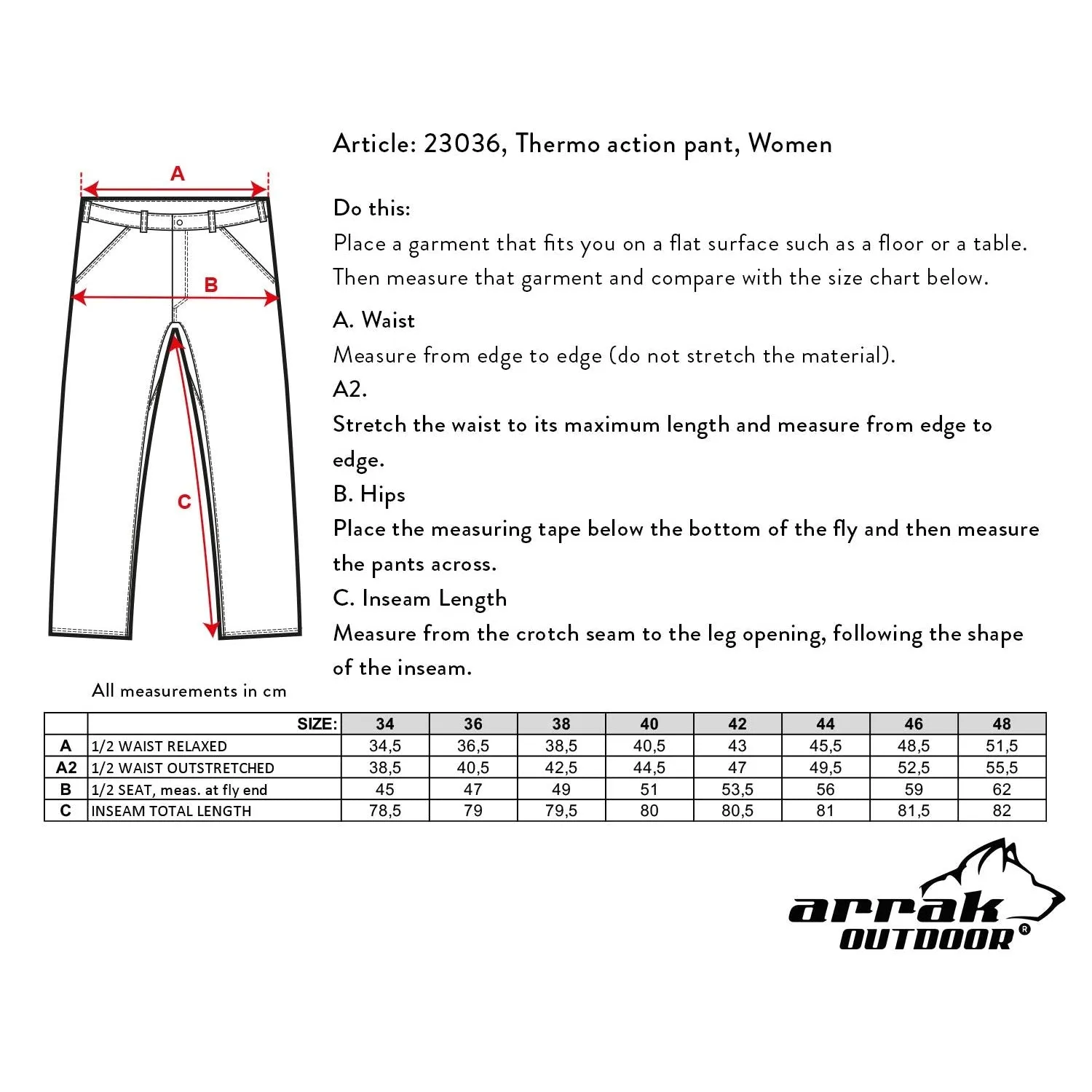 Insulated Thermo Active Pant Lady (Black) Regular Length