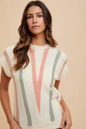 Lightweight Stripe Sweater Vest