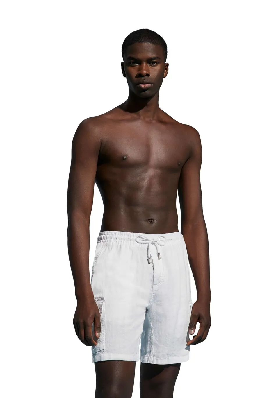 Linen Bermuda Shorts Cargo Pockets