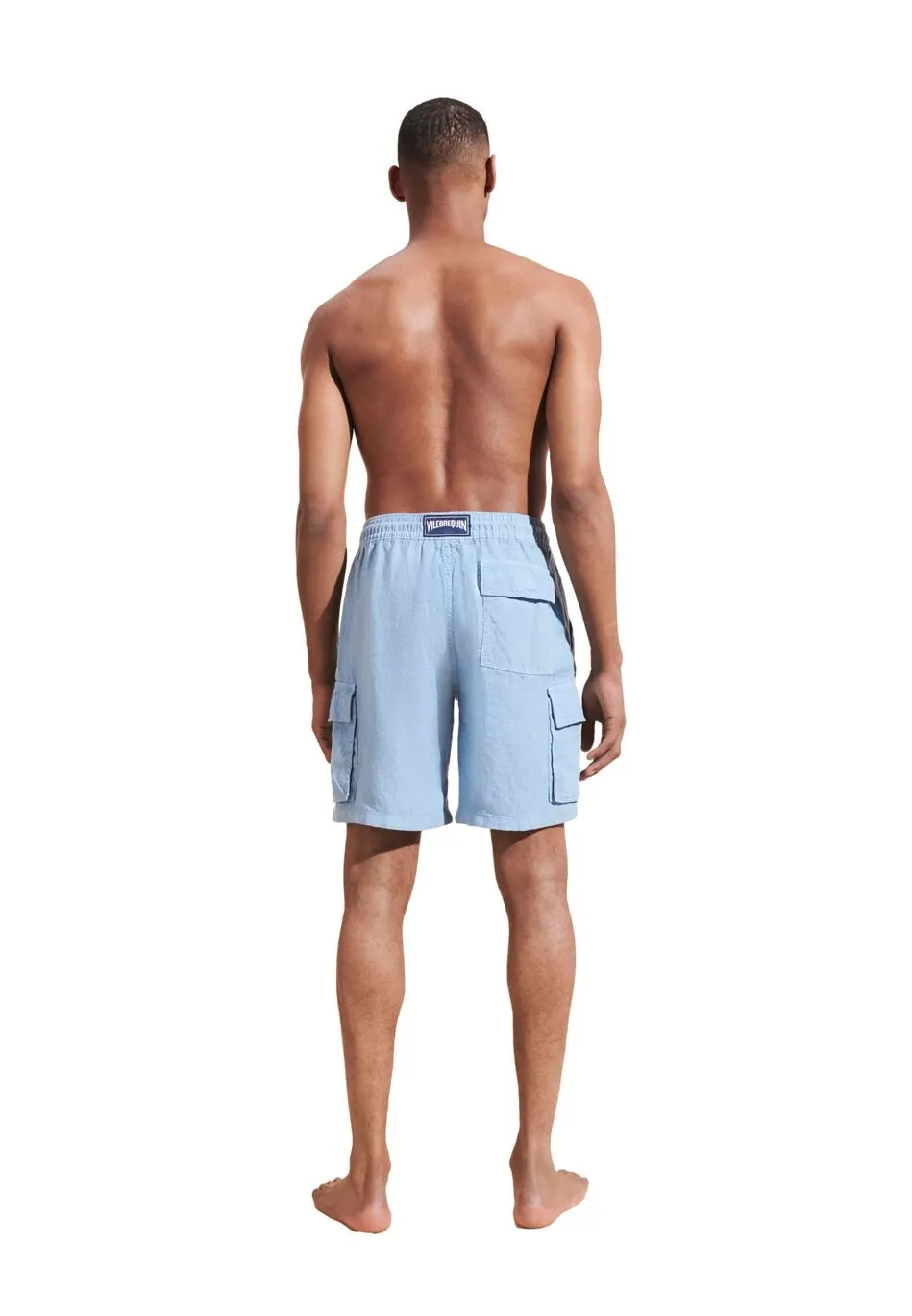 Linen Bermuda Shorts Cargo Pockets