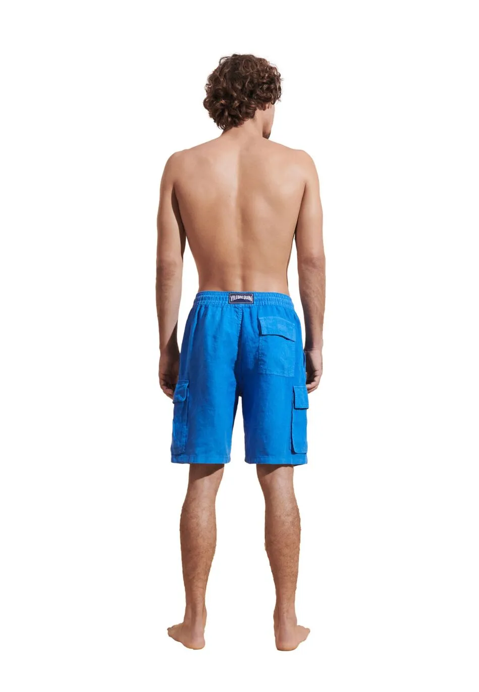 Linen Bermuda Shorts Cargo Pockets