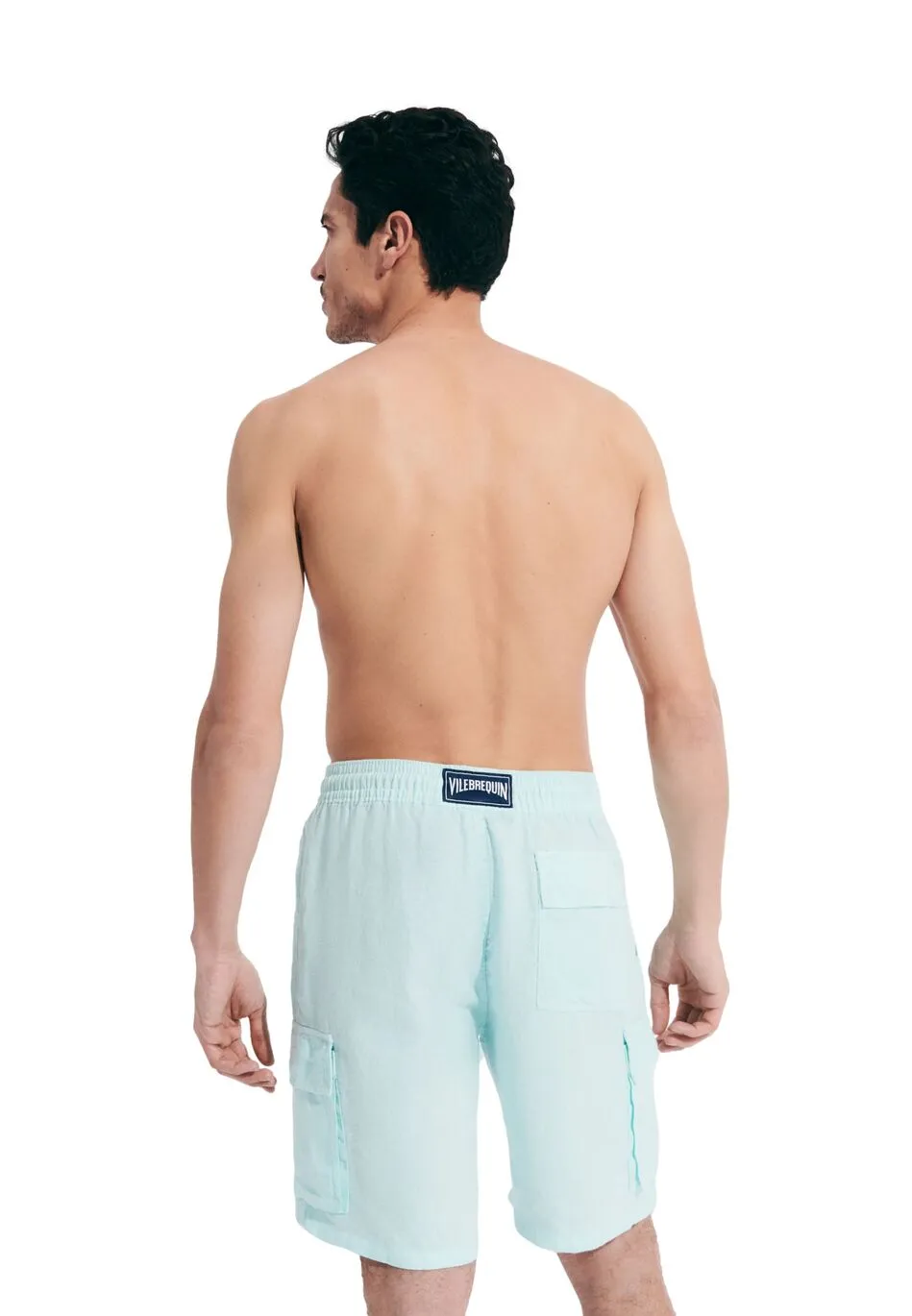 Linen Bermuda Shorts Cargo Pockets