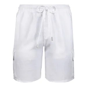 Linen Bermuda Shorts Cargo Pockets