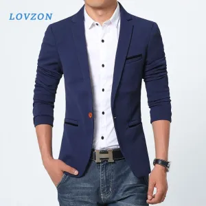 Luxury Men Blazer Brand High Quality Cotton Slim Fit Men Suit Terno Masculino