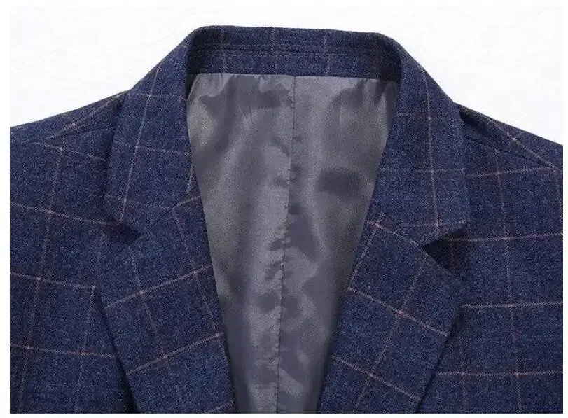 Men Black Plaid Blazers Jackets New Spring Autumn Male Business Casual Suits Coats Man Slim Fit Blazers Jackets Coats Size 4XL