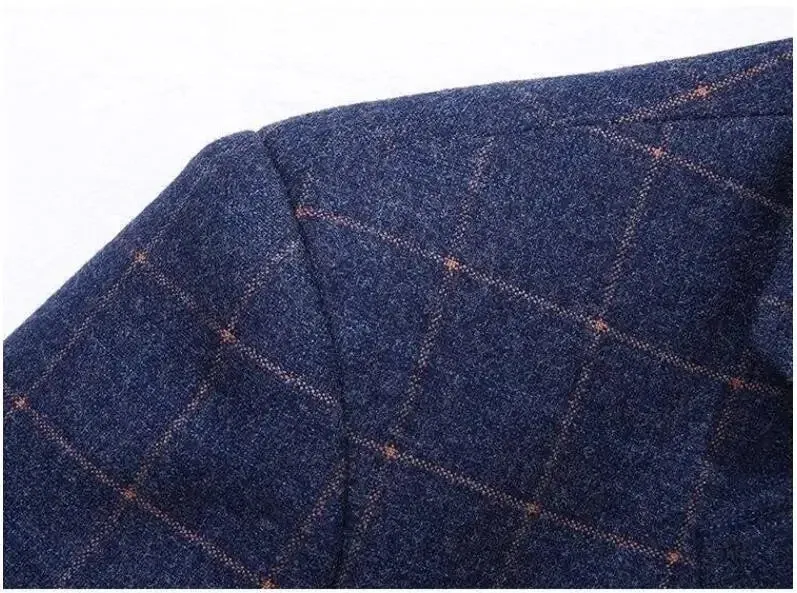 Men Black Plaid Blazers Jackets New Spring Autumn Male Business Casual Suits Coats Man Slim Fit Blazers Jackets Coats Size 4XL