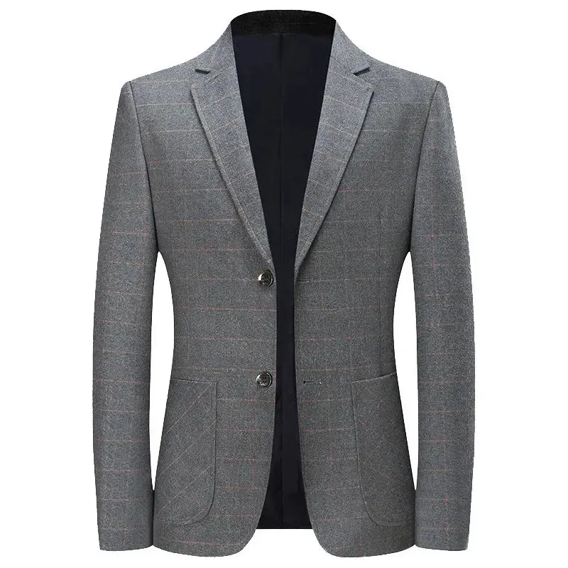 Men Black Plaid Blazers Jackets New Spring Autumn Male Business Casual Suits Coats Man Slim Fit Blazers Jackets Coats Size 4XL