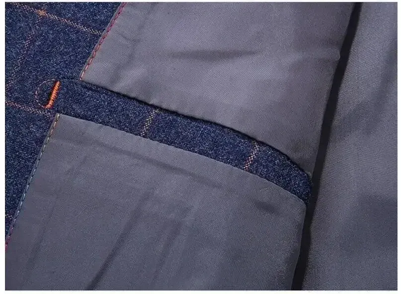 Men Black Plaid Blazers Jackets New Spring Autumn Male Business Casual Suits Coats Man Slim Fit Blazers Jackets Coats Size 4XL