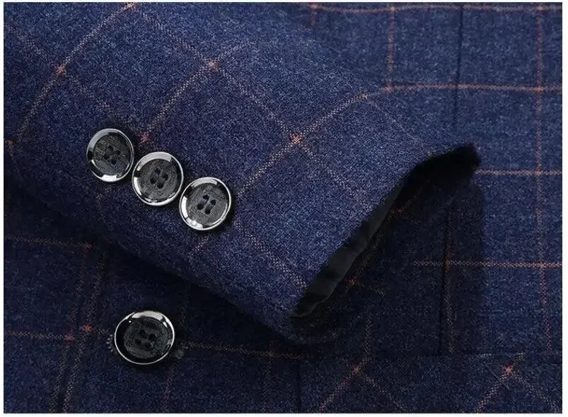 Men Black Plaid Blazers Jackets New Spring Autumn Male Business Casual Suits Coats Man Slim Fit Blazers Jackets Coats Size 4XL
