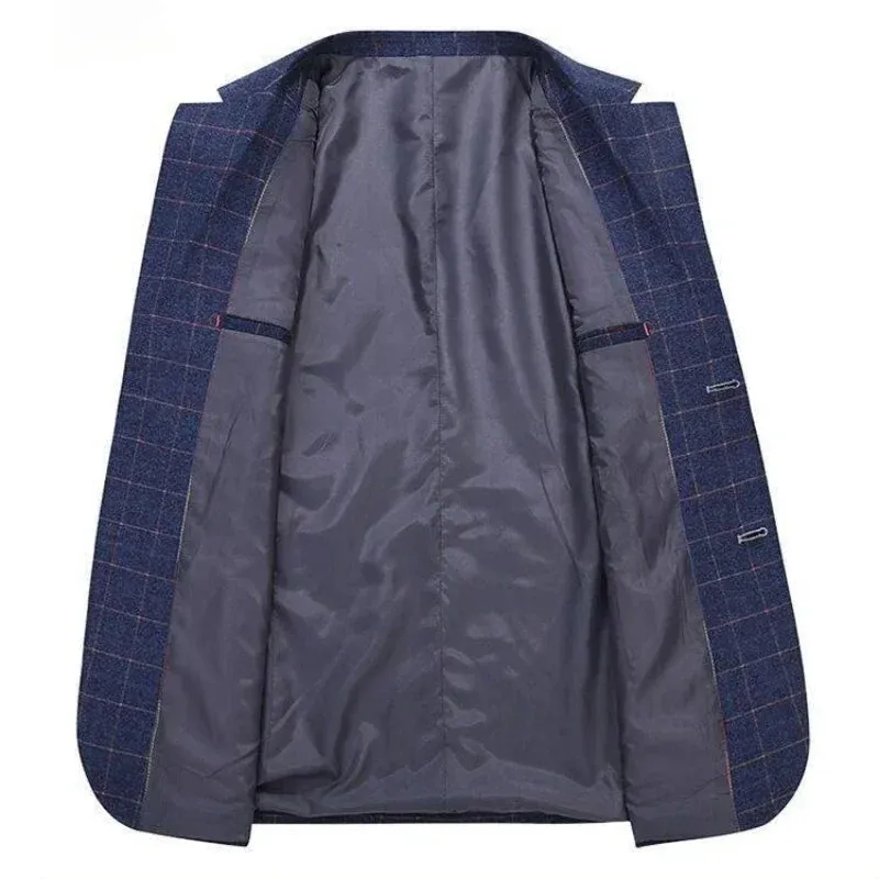 Men Black Plaid Blazers Jackets New Spring Autumn Male Business Casual Suits Coats Man Slim Fit Blazers Jackets Coats Size 4XL
