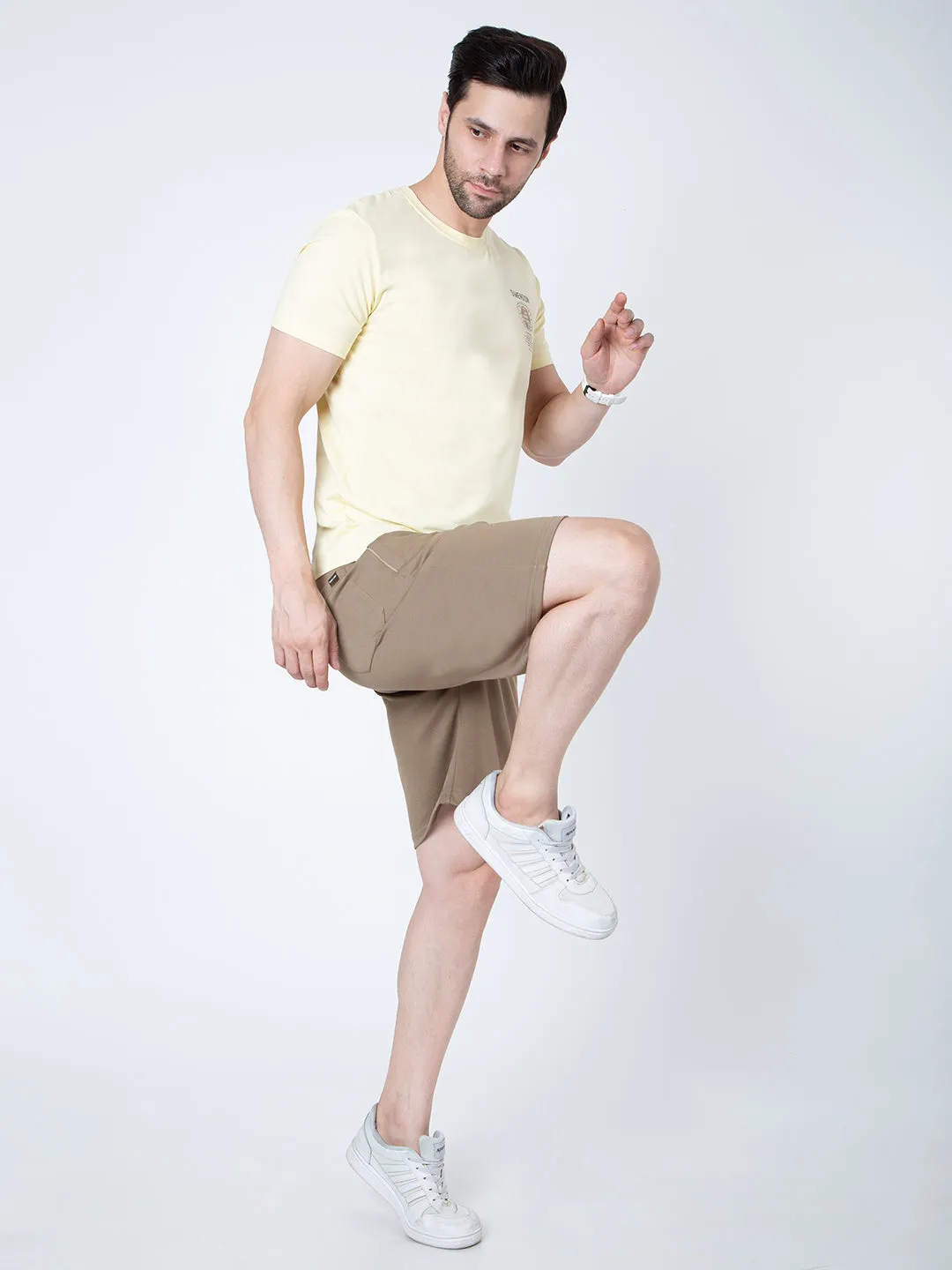 Men Mid-Rise Cotton Shorts