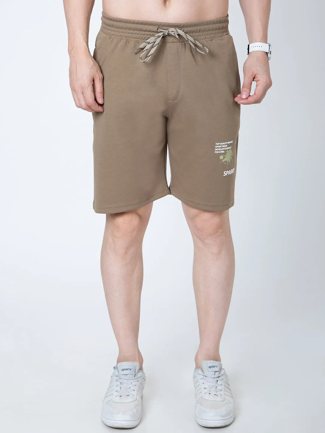 Men Mid-Rise Cotton Shorts