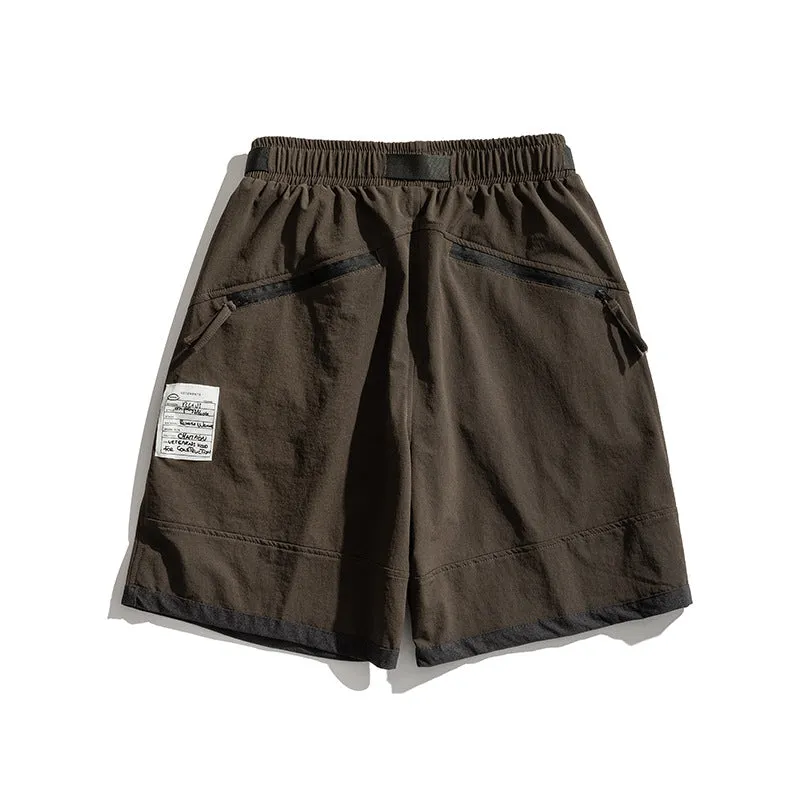 Men Shorts Summer Zipper Casual Retro Loose