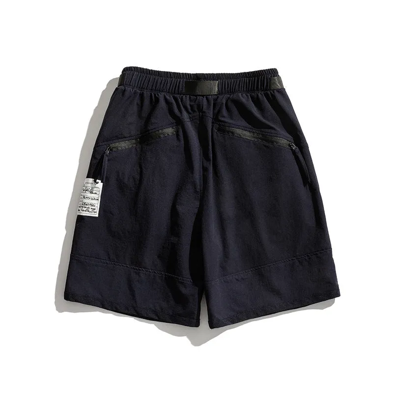 Men Shorts Summer Zipper Casual Retro Loose