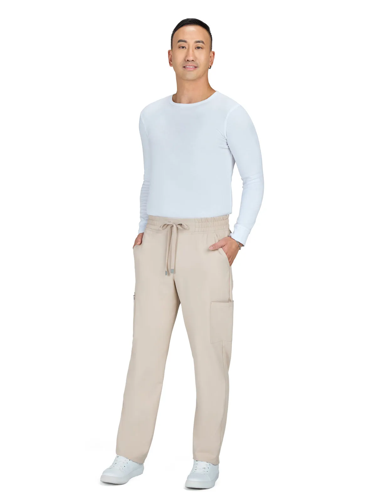 Men's 6-Pocket Drawstring Elastic Waist Neuro Pant - C601 - Khaki