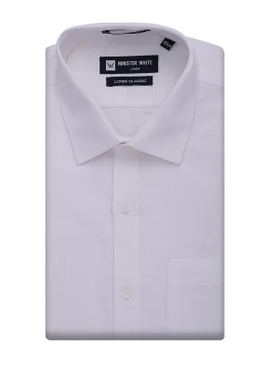 Mens Cotton Linen White Regular Fit Shirt Linen Classic