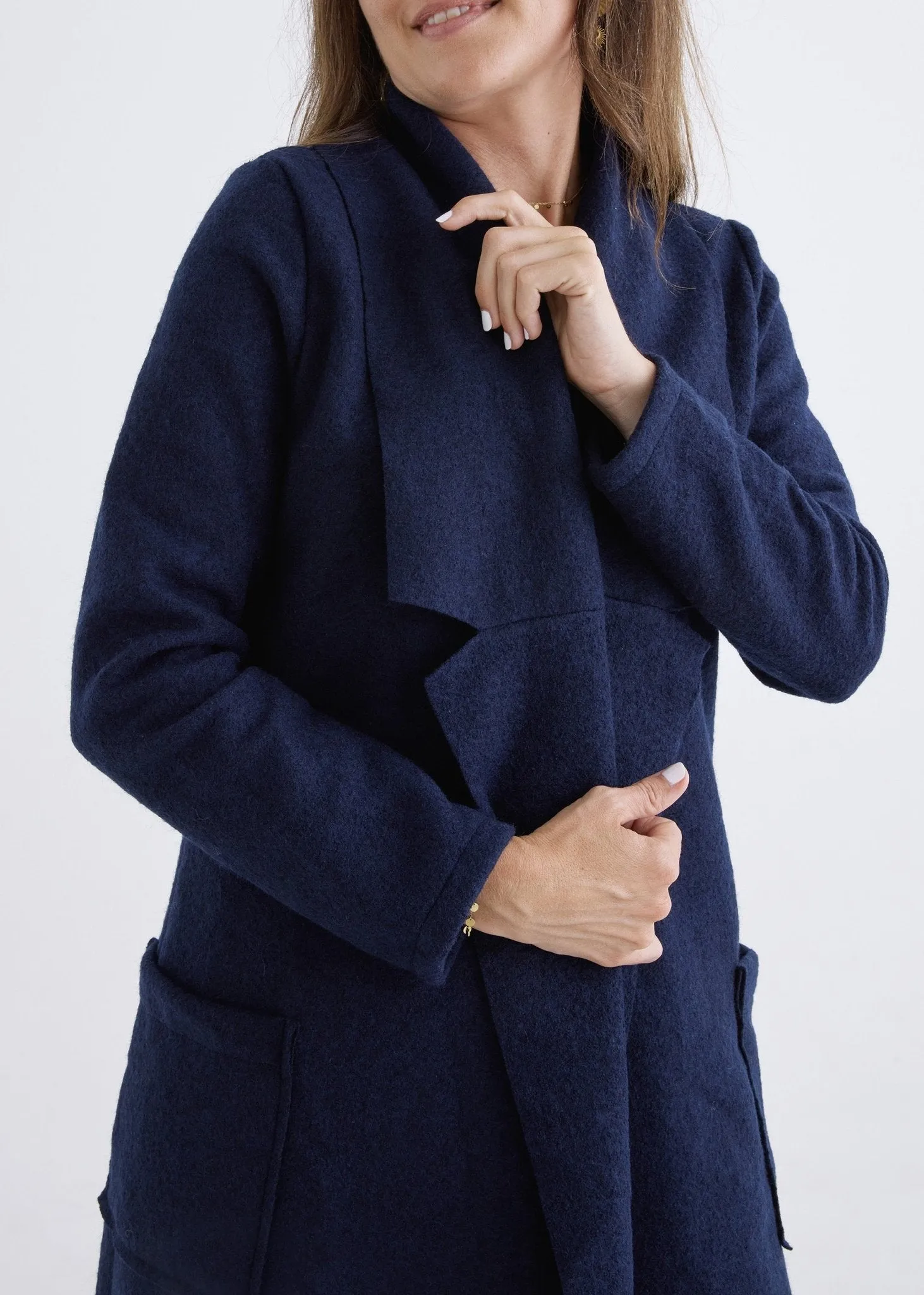 Merino Coat in Navy