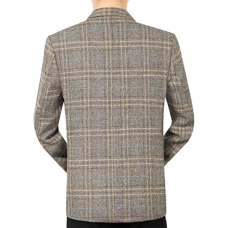 New Spring Autumn Men Plaid Business Blazers Jackets Casual Suits Coats High Quality Male Slim Blazers Coats Men's Clothing 4XL