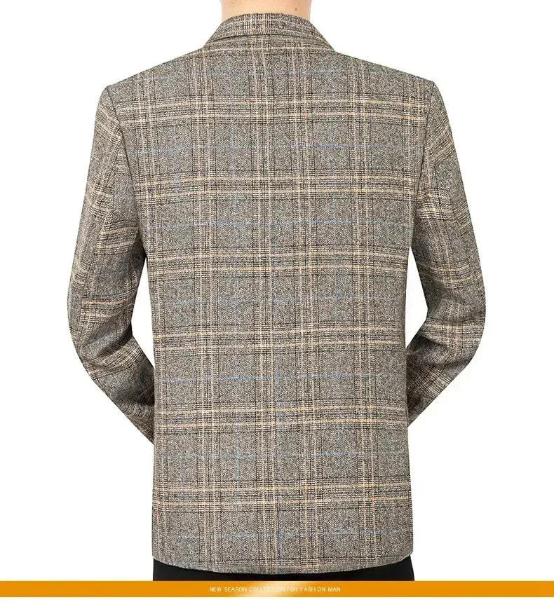 New Spring Autumn Men Plaid Business Blazers Jackets Casual Suits Coats High Quality Male Slim Blazers Coats Men's Clothing 4XL