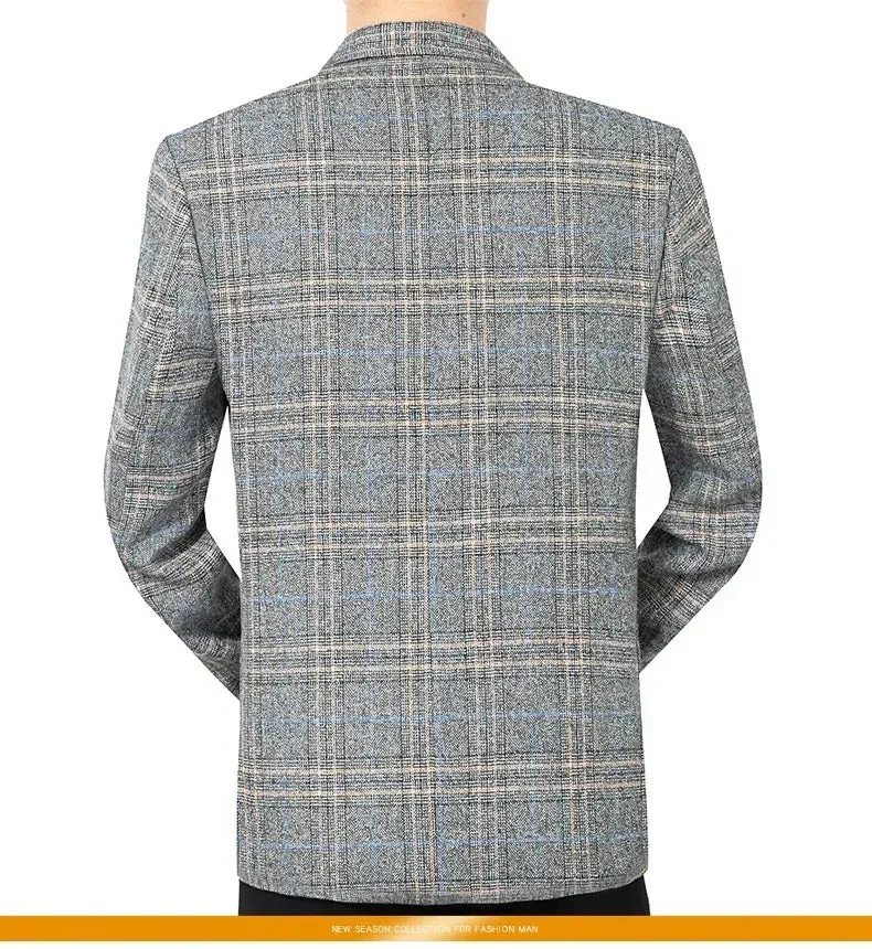 New Spring Autumn Men Plaid Business Blazers Jackets Casual Suits Coats High Quality Male Slim Blazers Coats Men's Clothing 4XL