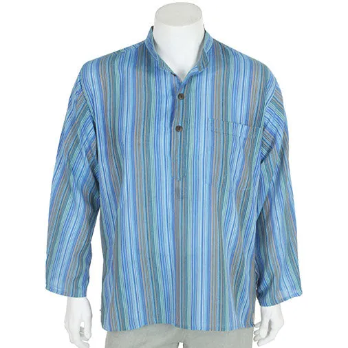 Oversize Stripy Grandad Shirt