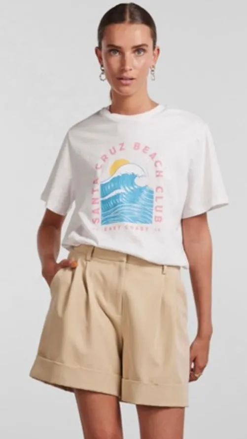 PC KYZA HW TAILORED SHORTS - IRISH CREAM