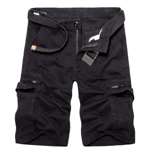 Plain Casual Zipper Pocket Shorts