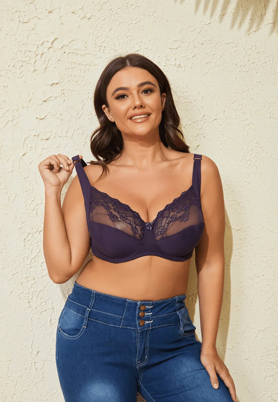 Plus Size Underwire Push Up Lace Bra